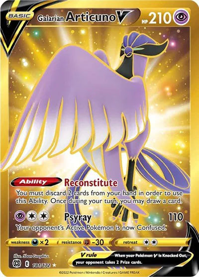 Galarian Articuno V (Secret) Ultra Rare 181/172 Brilliant Stars
