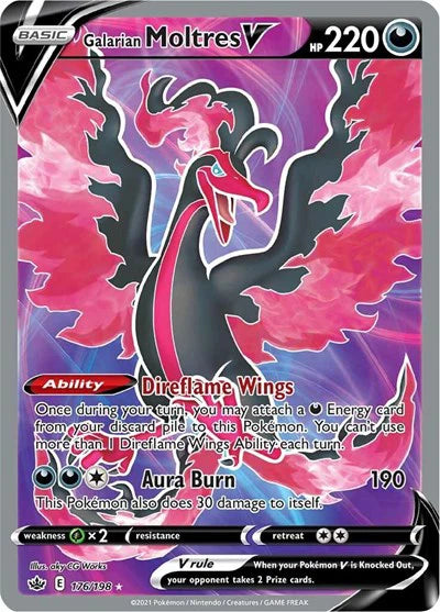 Galarian Moltres V (Full Art)(176/198) Chilling Reign