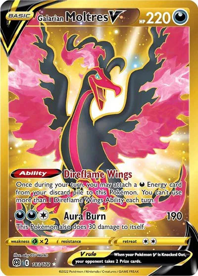 Galarian Moltres V (Secret) Ultra Rare 183/172 Brilliant Stars - Near mint-mint (NM-MT)