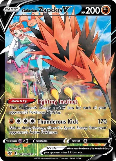 Galarian Zapdos V Pokemon • Ultra Rare • TG19/TG30 Astral Radiance Trainer Gallery - Near mint-mint (NM-MT)