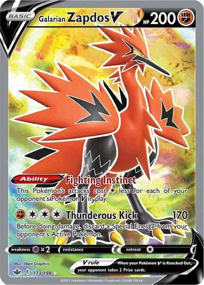 Galarian Zapdos V (Full Art)(173/198) Chilling Reign