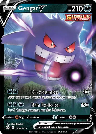 Gengar V Pokemon Ultra Rare 156/264 Fusion Strike
