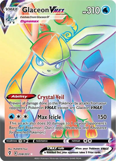 Glaceon VMAX (Secret) Secret Rare 208/203 Evolving Skies