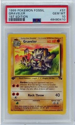 Graveler Uncommon 37 Fossil 1st Edition PSA 10 GEM MINT
