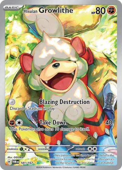 Hisuian Growlithe Illustration Rare 181/167 Twilight Masquerade