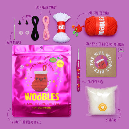 The Woobles: Janus the Stocking [Learn to Crochet Kit For Beginners]