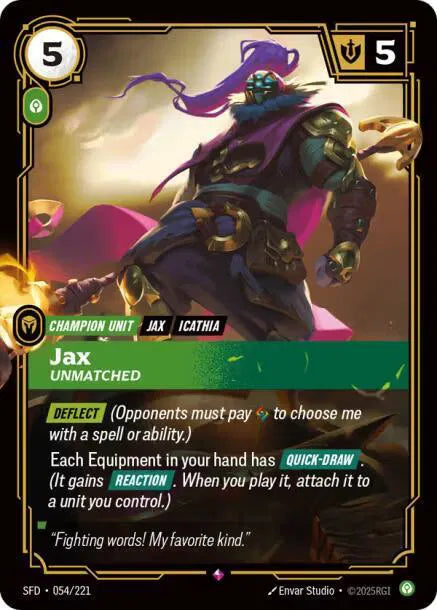 Jax - Unmatched Spiritforged Rare • 054/221 Foil