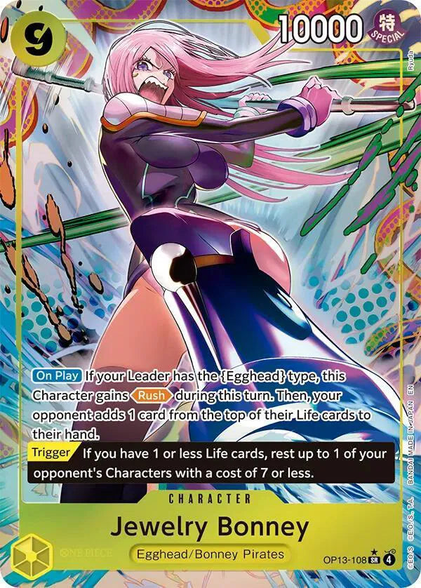 Jewelry Bonney (108) (Alternate Art) Carrying On His Will SR OP13-108