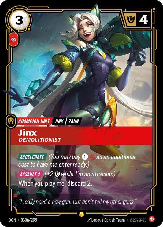 Jinx - Demolitionist (Alternate Art) Origins Showcase 030a/298