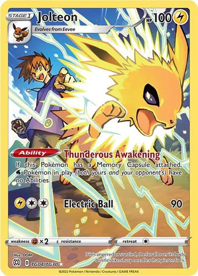 Jolteon Pokemon Ultra Rare TG04/TG30 Brilliant Stars Trainer Gallery