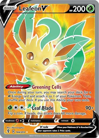 Leafeon V (Full Art) Ultra Rare 166/203 Evolving Skies