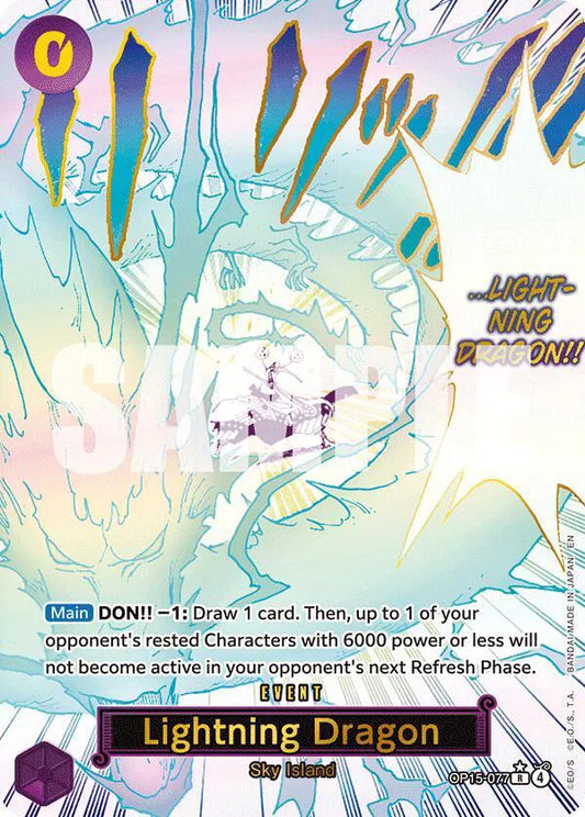 Lightning Dragon (Alternate Art) - Adventure on Kami's Island OP15-077