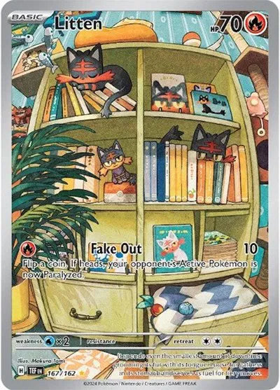 Litten Illustration Rare 167/162 Temporal Forces