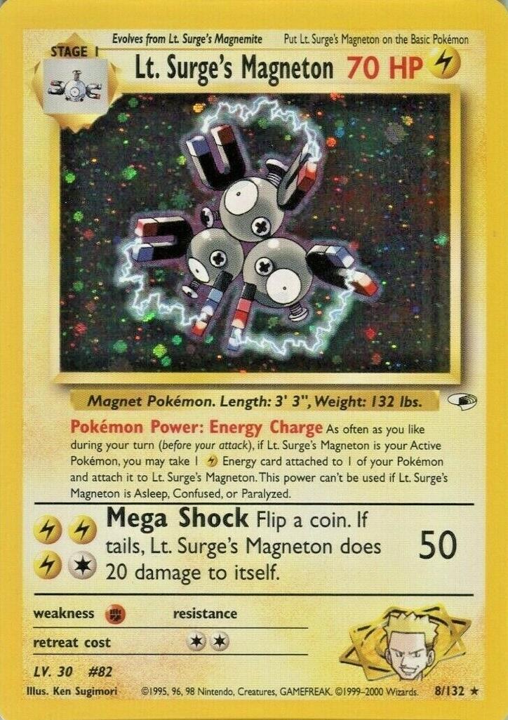 Lt. Surge's Magneton 008/132 Gym Heroes, Holo