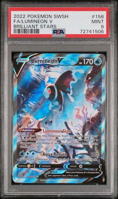 2022 Pokemon Sword & Shield Brilliant Stars #156 Fa / Lumineon V Brilliant Stars (#72741506) MINT 9