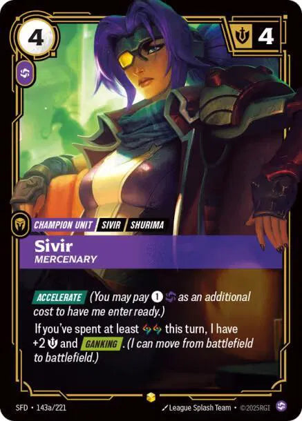 Sivir - Mercenary (Alternate Art) Spiritforged Showcase • 143a/221 Foil