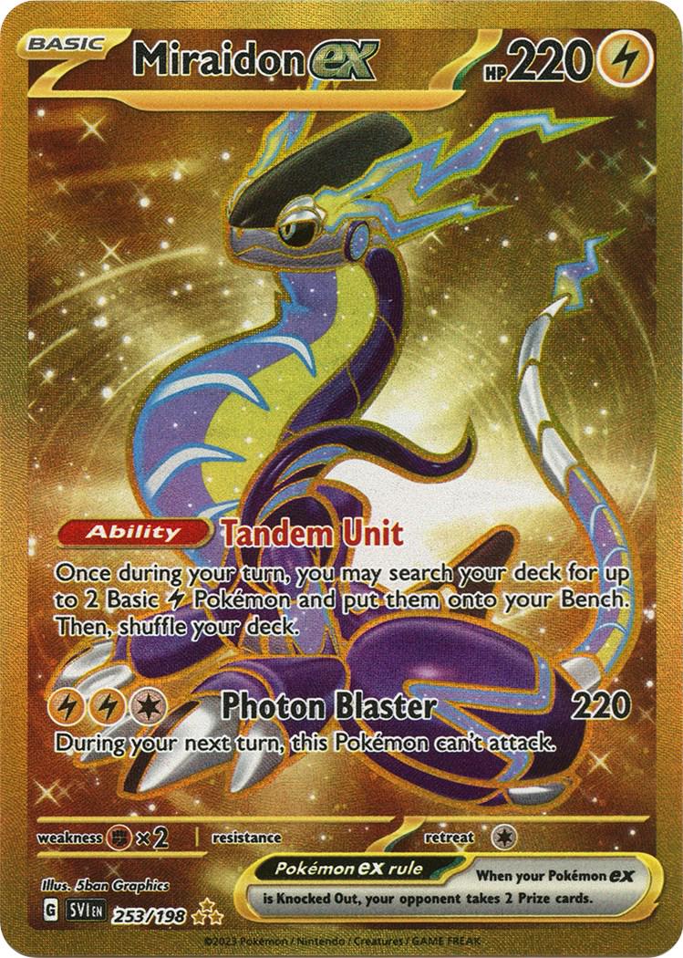 Miraidon ex 253/198 Scarlet & Violet Holo Gold Secret Rare