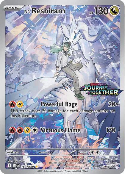 N's Reshiram (Journey Together Stamped) Illustration Rare 167/159 Journey Together - Near mint-mint (NM-MT)