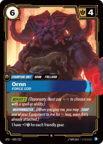 Ornn - Forge God Spiritforged Rare • 085/221 Foil