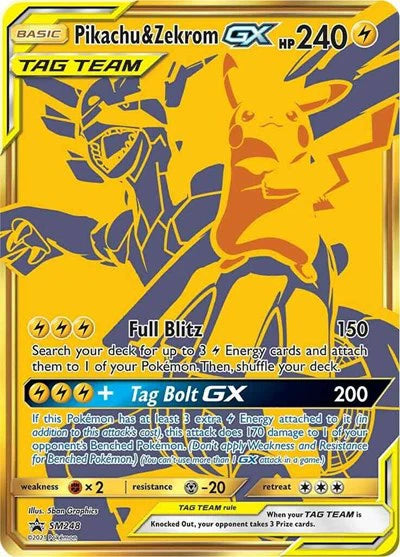 Pikachu & Zekrom GX Promo SM248 Sun & Moon Promo - Moderately-Played