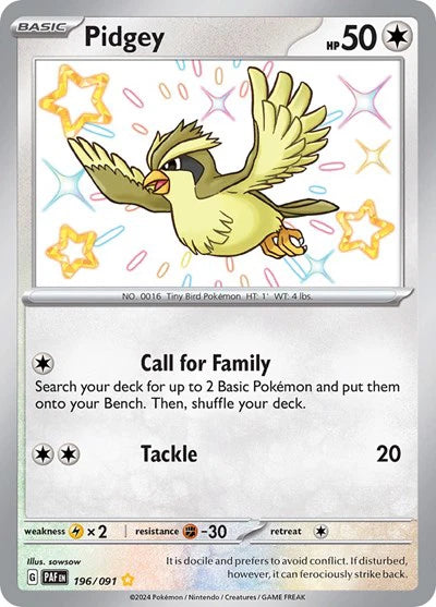 Pidgey (196/091) Paldean Fates