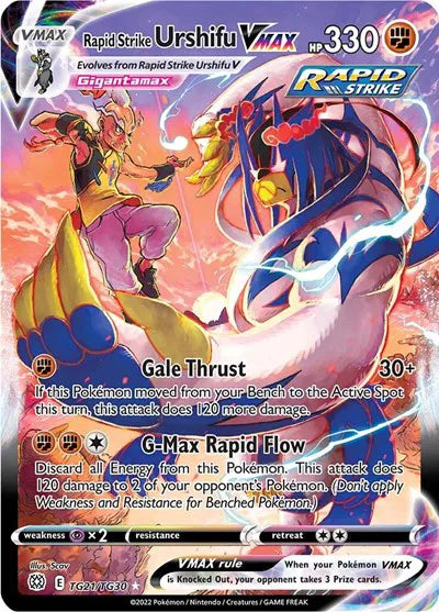 Rapid Strike Urshifu VMAX Pokemon Ultra Rare TG21/TG30 Brilliant Stars Trainer Gallery