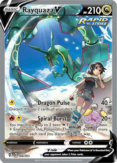 Rayquaza V (Alternate Full Art) (194/203) Evolving Skies