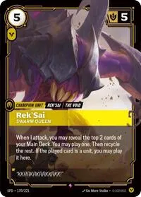 Rek'Sai - Swarm Queen Spiritforged Rare • 170/221 Foil