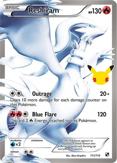 Reshiram Pokemon 113/114 Celebrations: Classic Collection