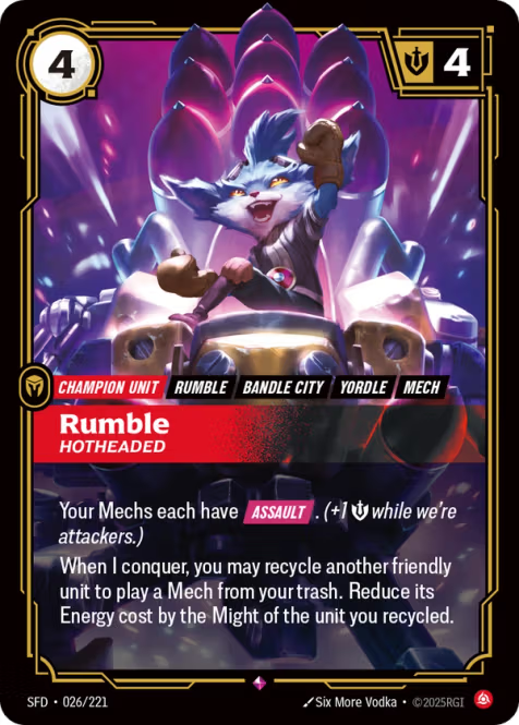 Rumble, Hotheaded SFD-026/221