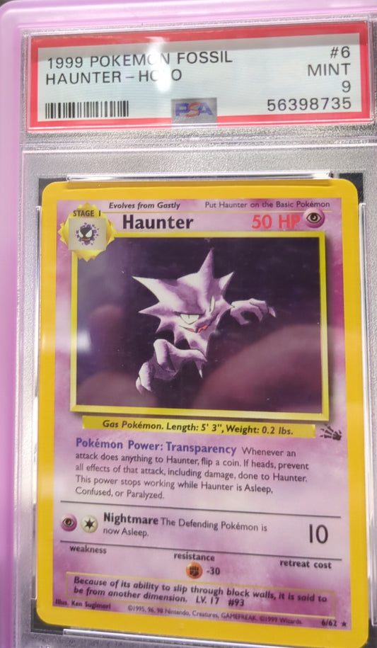 PSA 1999 Pokemon Fossil Haunter Holo #6 Mint 9