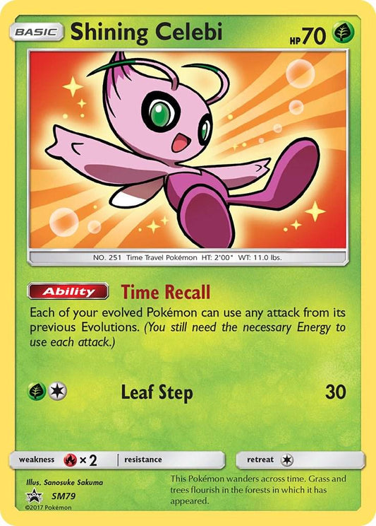 Shining Celebi SM79 BLACK STAR PROMO Shining Legends Pokemon