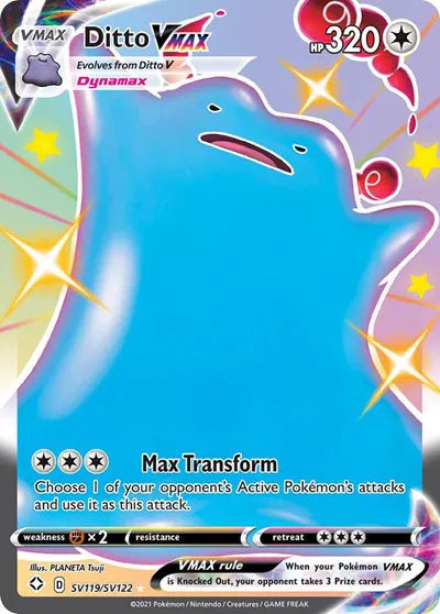 Ditto VMAX Shiny Holo Rare SV119/SV122 Shining Fates: Shiny Vault