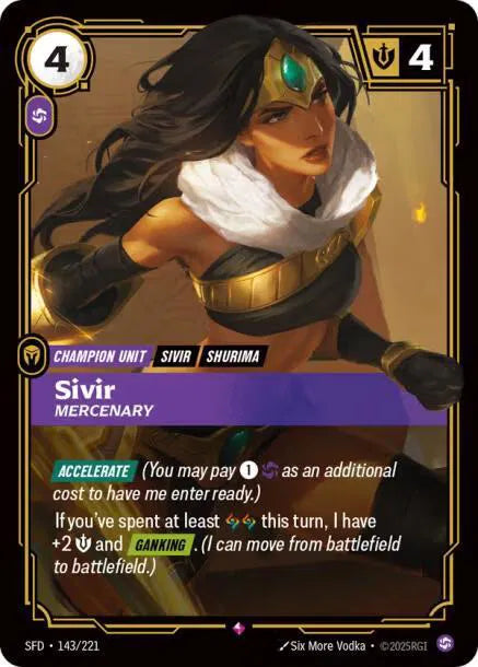 Sivir - Mercenary Spiritforged Rare • 143/221 Foil