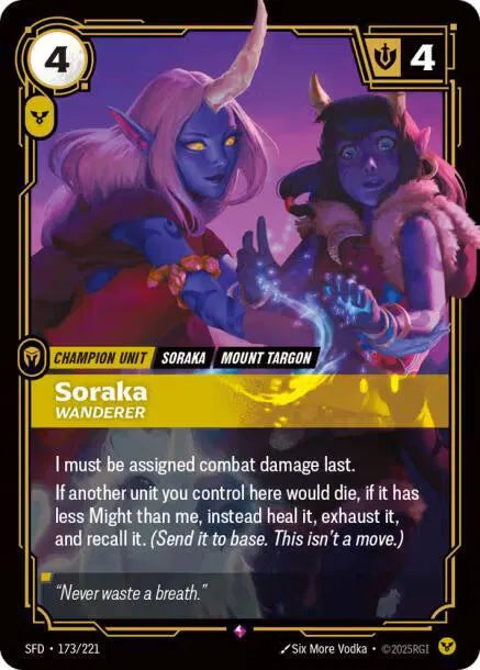 Soraka - Wanderer Spiritforged Rare • 173/221 Foil