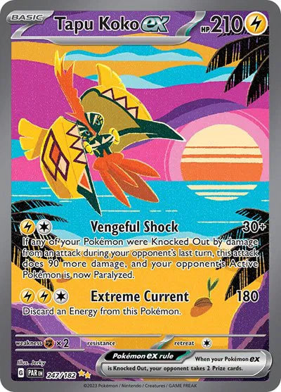Tapu Koko ex - 247/182 Special Illustration Rare 247/182 Paradox Rift