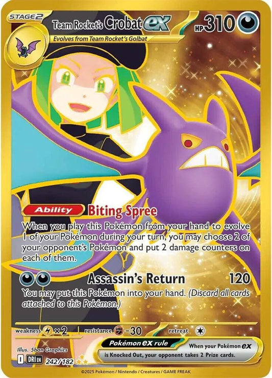 Team Rocket's Crobat ex Destined Rivals Hyper Rare 242 182