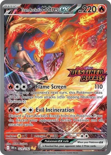 Team Rocket's Moltres ex (Destined Rivals Stamp) Miscellaneous Cards & Products Double Rare 229 182