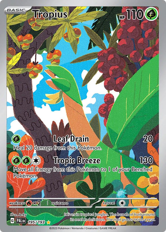 Pokemon Tropius 195/193 Paldea Evolved Illustration Rare Full Art Holo - Near mint-mint (NM-MT)