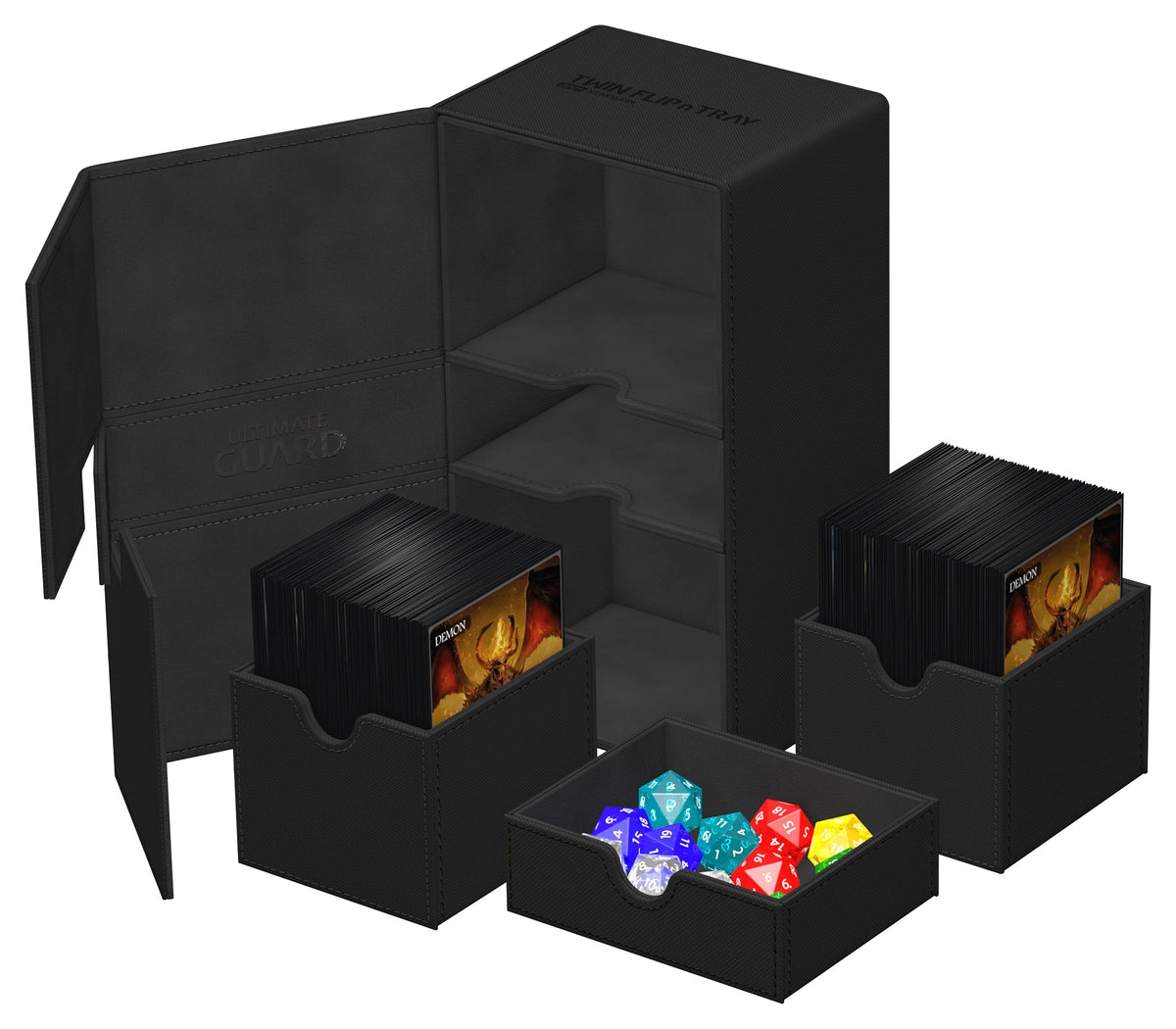 Ultimate Guard Twin Flip'n'Tray Monocolor Deck Case - 266+ - Black