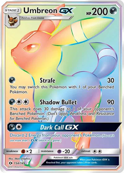 Umbreon GX (Secret) Secret Rare 154 Sun & Moon Base Set