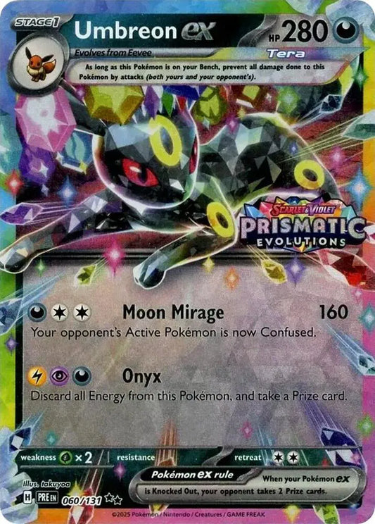 Umbreon ex Pokemon Double Rare 060/131 Prismatic Evolutions (STAMPED)