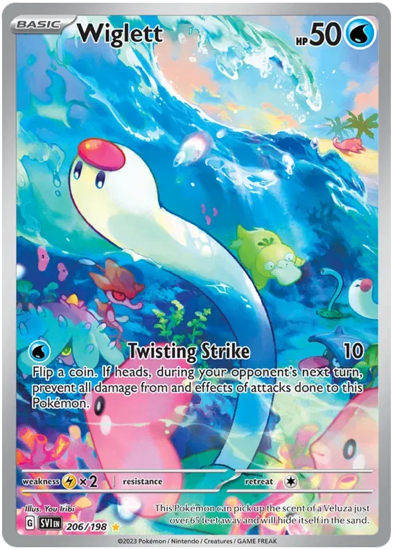 Wiglett Illustration Rare 206/198 Scarlet & Violet Base Set