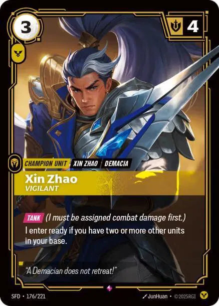 Xin Zhao - Vigilant Spiritforged Rare • 176/221 Foil