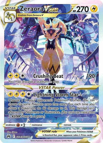 Zeraora VSTAR Ultra Rare GG43/GG70 Crown Zenith