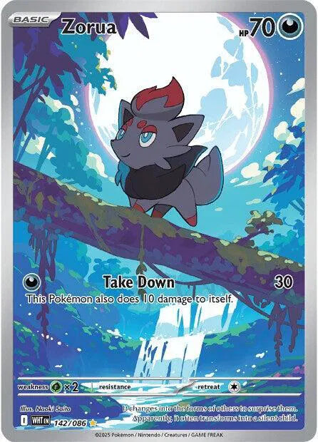Zorua White Flare Illustration Rare 142/086