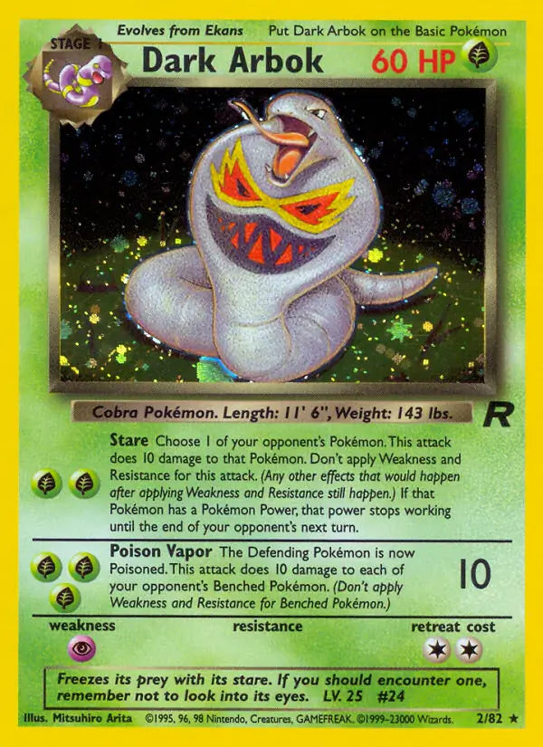 Dark Arbok Team Rocket Holo Rare 2