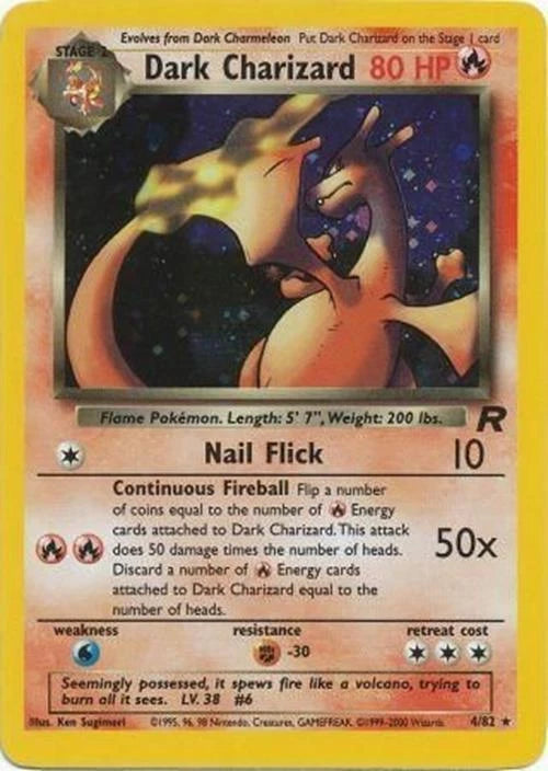 Dark Charizard Holo Rare 4 Team Rocket