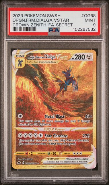 PSA ORGN FRM Dialga Vstar #GG68 Mint 9 Crown Zenith (102297532)