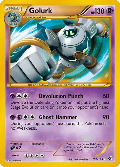 Golurk Secret Rare 150 Boundaries Crossed